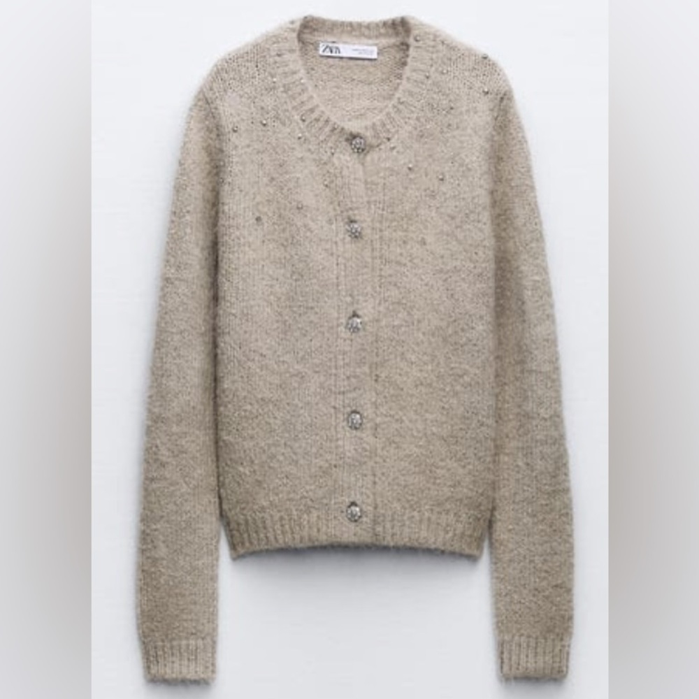 Zara Jewel Beaded Knit Cardigan
